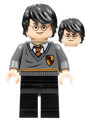 Lego Harry Potter - Gryffindor Stripe and Shield Torso, Black Legs, Tousled Hair
