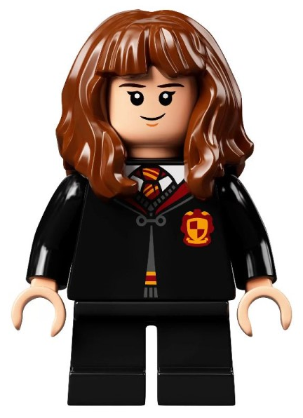 Lego Harry Potter Hermione Granger - Gryffindor Robe Clasped, Sweater, Shirt and Tie, Black Short Legs