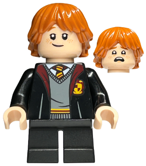 Lego Harry Potter Ron Weasley - Gryffindor Robe, Sweater, Shirt and Tie, Black Short Legs