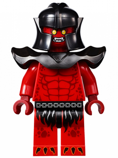 Lego Nexo Knights Crust Smasher - Bare Chest, Red Legs, Black Shoulder Pads Armor