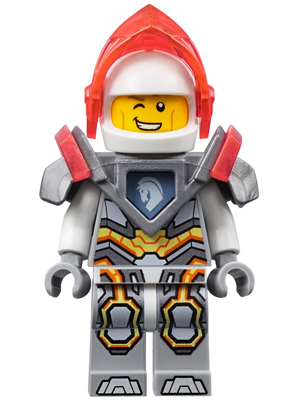 Lego Nexo Knights Lance Richmond - Trans-Neon Orange Visor, Flat Silver Armor