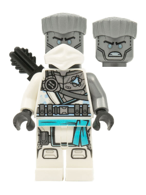 Lego Ninjago Zane - The Island, Mask and Hair, Quiver