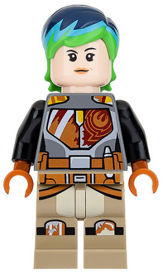 Lego Star Wars Sabine Wren - Bright Green and Dark Blue Hair