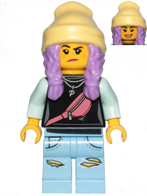 Lego Hidden Side Parker L. Jackson - Black Top with Beanie (Smile / Grumpy)