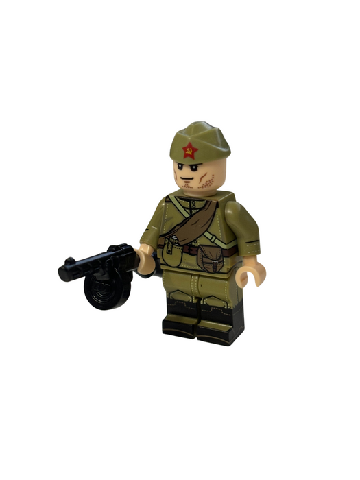 Custom Printed WW2 Minifigure Soviet Continuation War Soldier With Gun