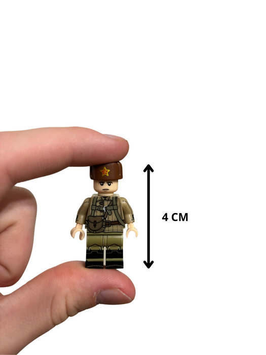 Custom Printed WW2 Minifigure Soviet Soldier With Gun