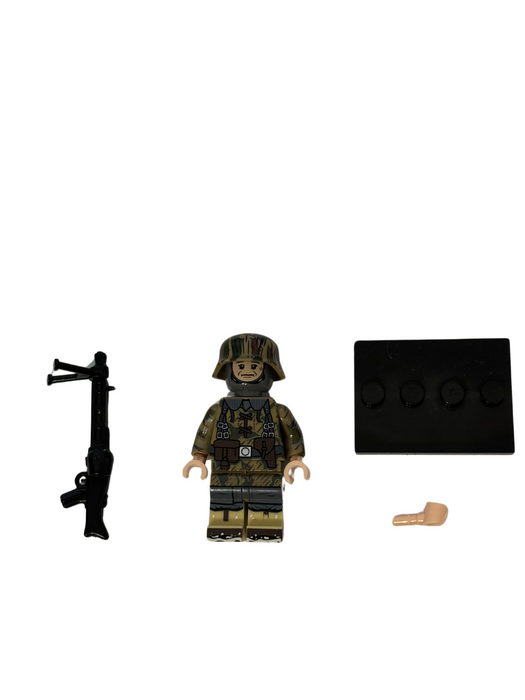 Custom Printed WW2 Minifigure German Soldier Machine Gunner Spring/Winter Camouflage