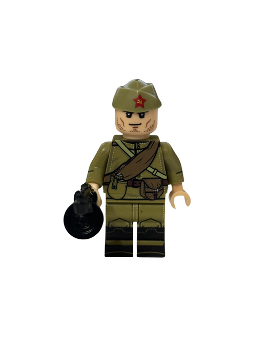 Custom Printed WW2 Minifigure Soviet Continuation War Soldier With Gun