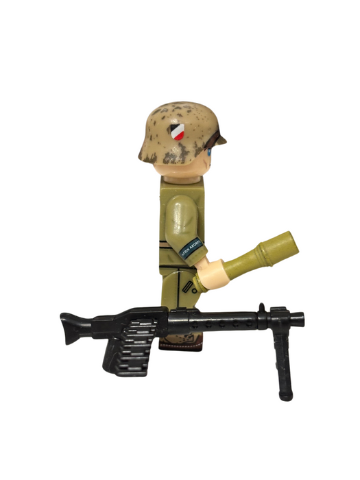 Custom Printed WW2 Minifigure German Afrikakorps Machine Gunner