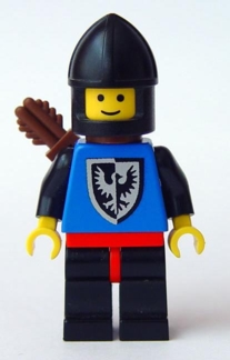 Lego Castle Black Falcon - Black Legs with Red Hips, Black Chin-Guard, Quiver