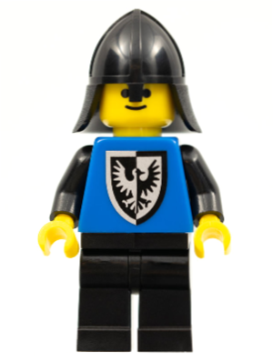Lego Castle Black Falcon - Black Legs, Black Neck-Protector, Shield Bottom Round