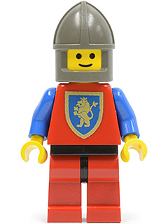 Lego Castle Crusader Lion - Red Legs with Black Hips, Dark Gray Chin-Guard