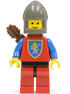 Lego Castle Crusader Lion - Red Legs with Black Hips, Dark Gray Chin-Guard, Quiver