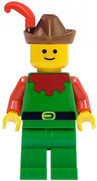 Lego Castle Forestman - Red, Brown Hat, Red Feather