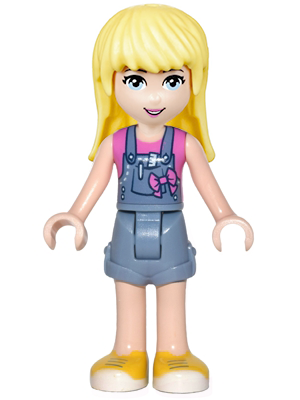 Lego Friends Stephanie - Denim Overalls Skirt, Dark Pink Top