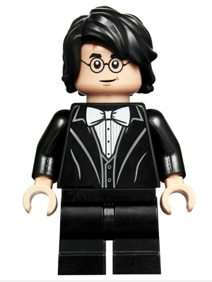 Lego Harry Potter - Black Suit, White Bow Tie, Medium Legs