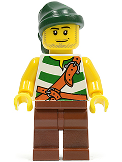 Lego Pirate Green / White Stripes
