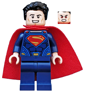 Lego Super Heroes Superman - Dark Blue Suit, Spongy Cape, Plain Legs