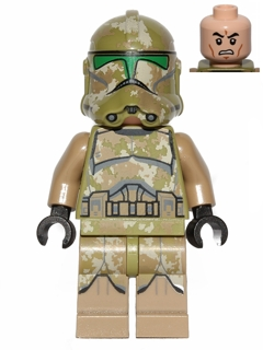 Lego Star Wars Clone Trooper, 41st Elite Corps (Phase 2) - Kashyyyk Camouflage, Scowl