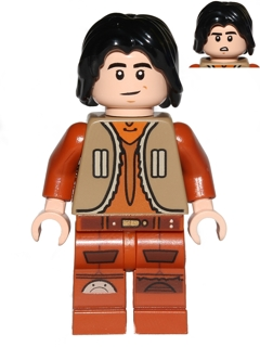 Lego Star Wars Ezra Bridger - Dark Tan Vest, Hair