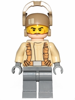 Lego Star Wars Resistance Trooper - Tan Jacket, Frown, Cheek Lines
