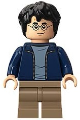 Lego Harry Potter, Dark Blue Open Jacket, Dark Tan Medium Legs